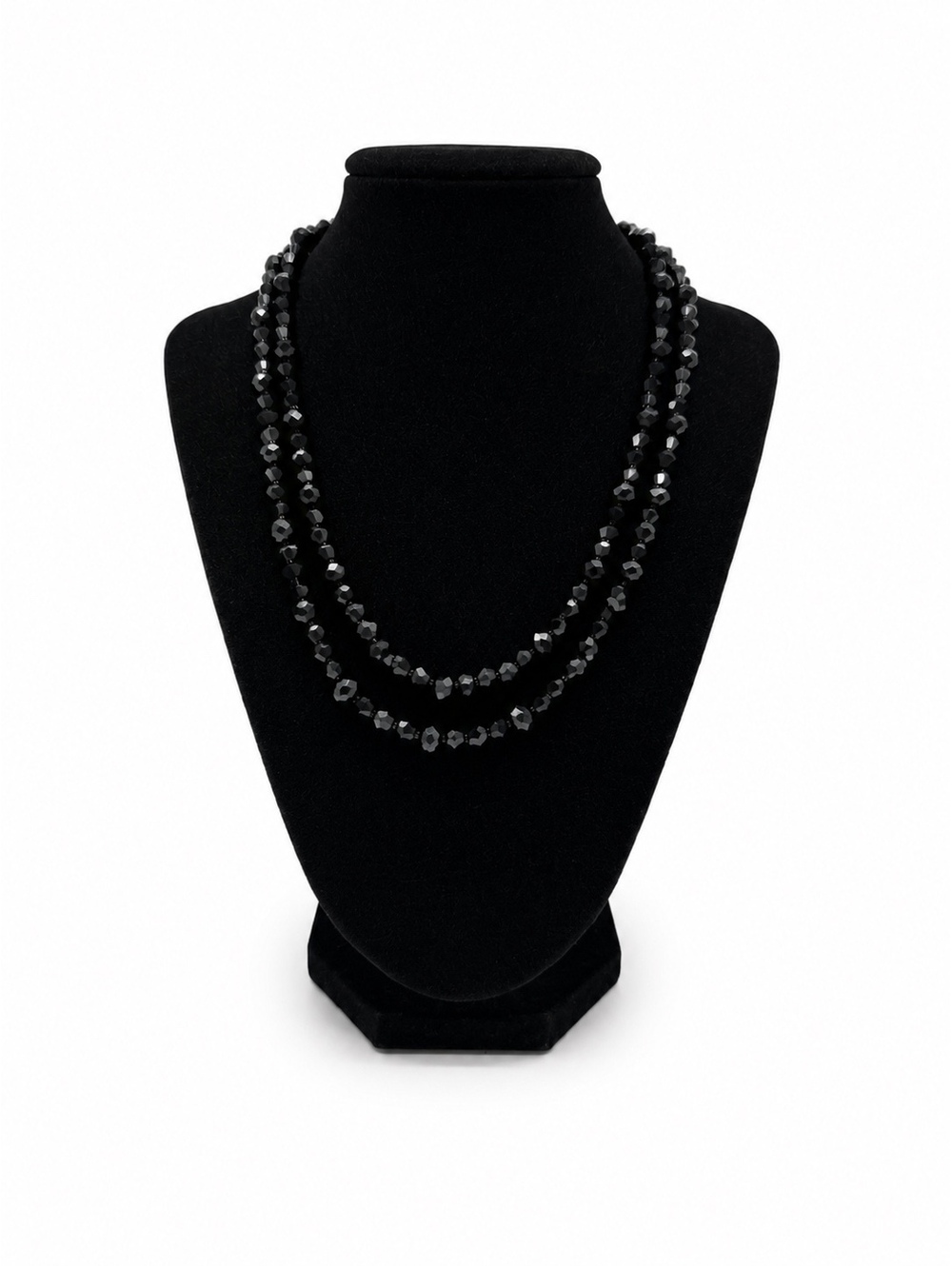 Jewelry By GG Black Jet Small Bead Costume 18" Beaded Necklace